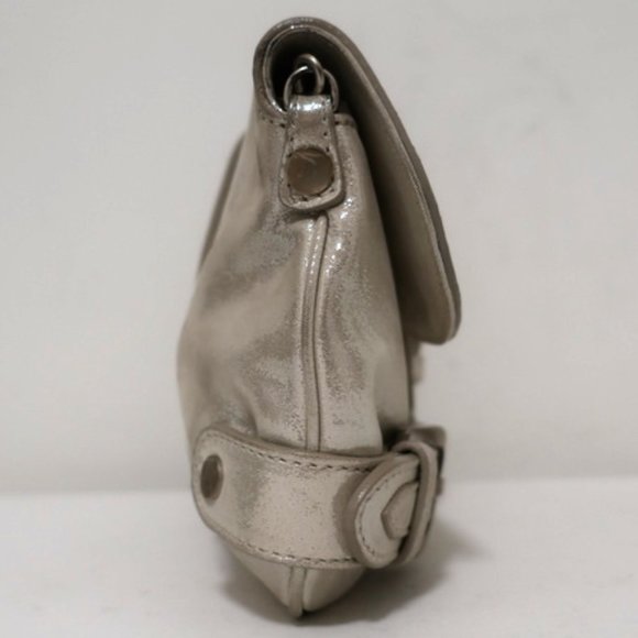 Jimmy Choo Tulita Clutch Silver Metallic Suede - Picture 6 of 12